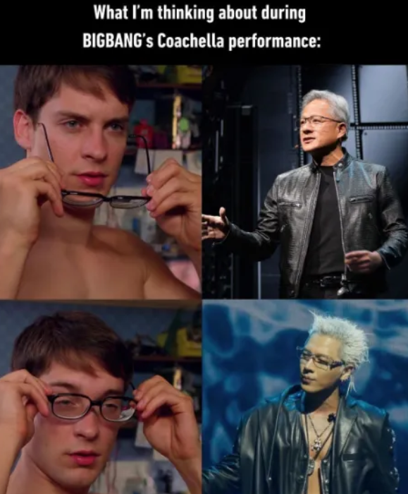 太陽表演的造型被說像是黃仁勳。（圖／翻攝IG）